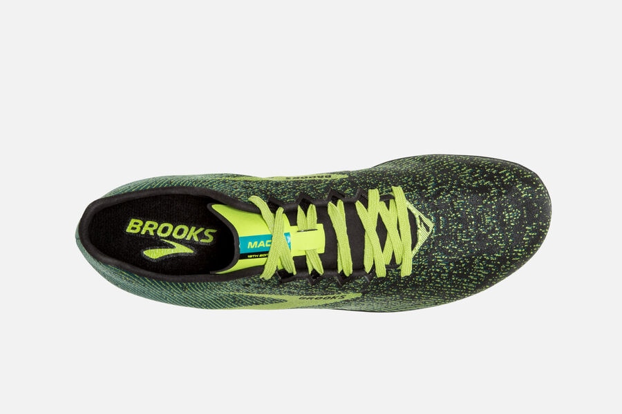 Mach 19 Spikeless Brooks Spikes Shoes NZ Mens - Black/Green - GMVPNR-715